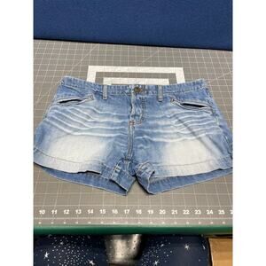 American Eagle Shorts Womens Blue Distressed Button Fly See Measurements In Pics